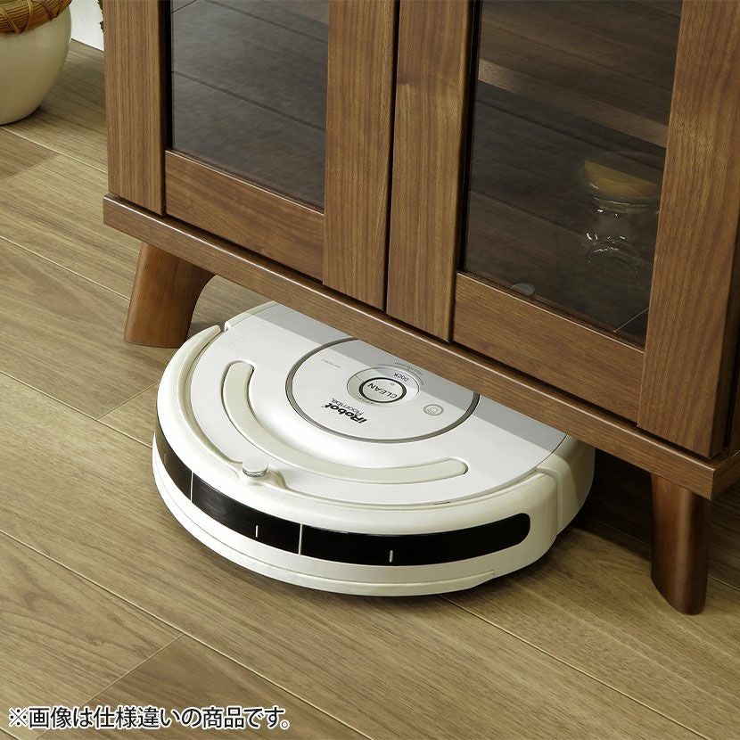 幅58cm 食器棚 木目調 扉付き 可動棚 スライドカウンター 収納