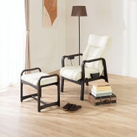 【設置無料】冨士ファニチア 楽々チェア Comodo 座面高さ42cm ソフトレザー張り 肘付き 天然木 木枠 レバー式 ハイバック リクライニングチェア パーソナルチェア おしゃれ｜¥115,000の動画