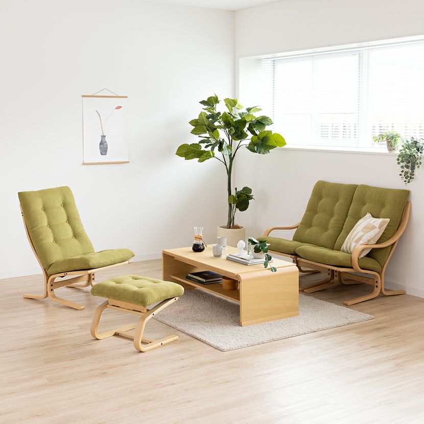 冨士ファニチア Agio スツール 布張り 成形合板 軽量 オットマン 完成