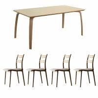 【設置無料】4人用 冨士ファニチア ダイニングセット 5点 テーブル(幅135cm)＋チェア4脚 座面布張り スタイリッシュ｜¥265,000の動画