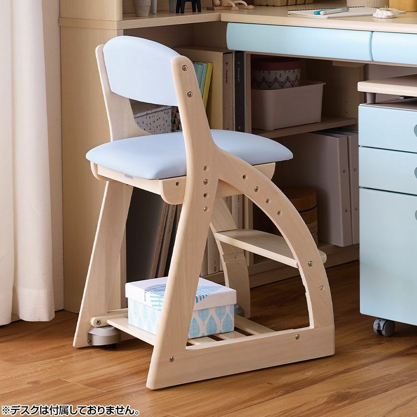 コイズミ 学習チェア 4ステップチェア 板座 デスクチェア 木製チェア
