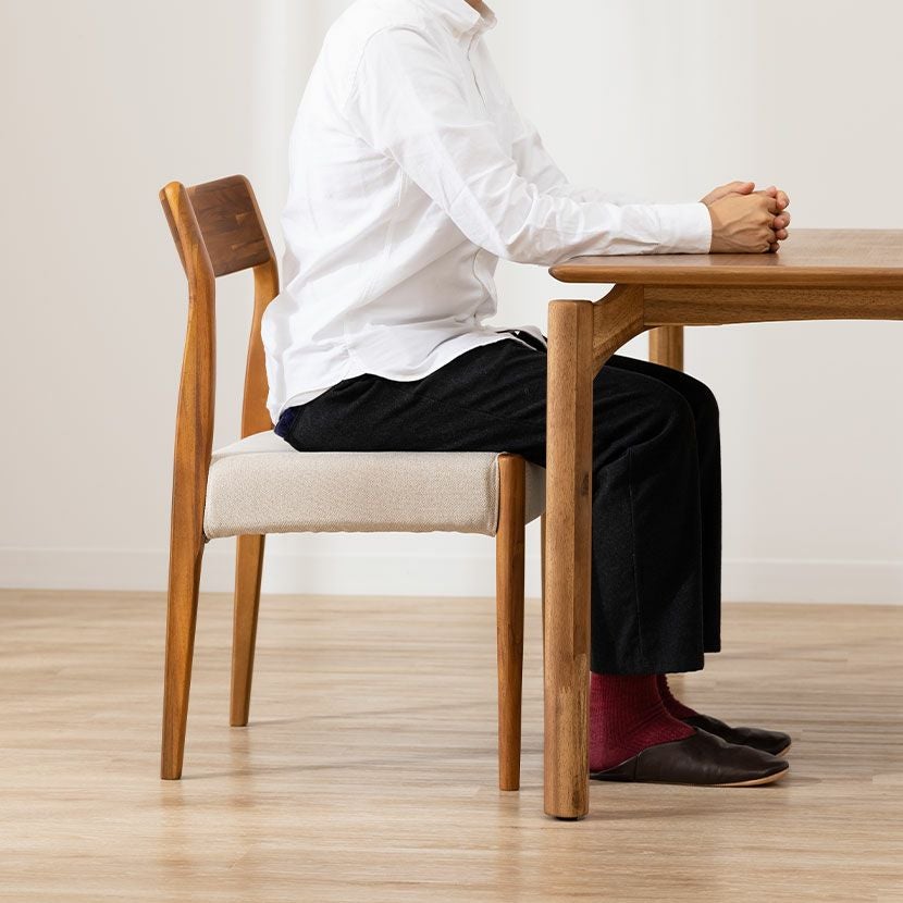 2脚セット】ダイニングチェア EDDA 肘なし 座面ファブリック 布張り