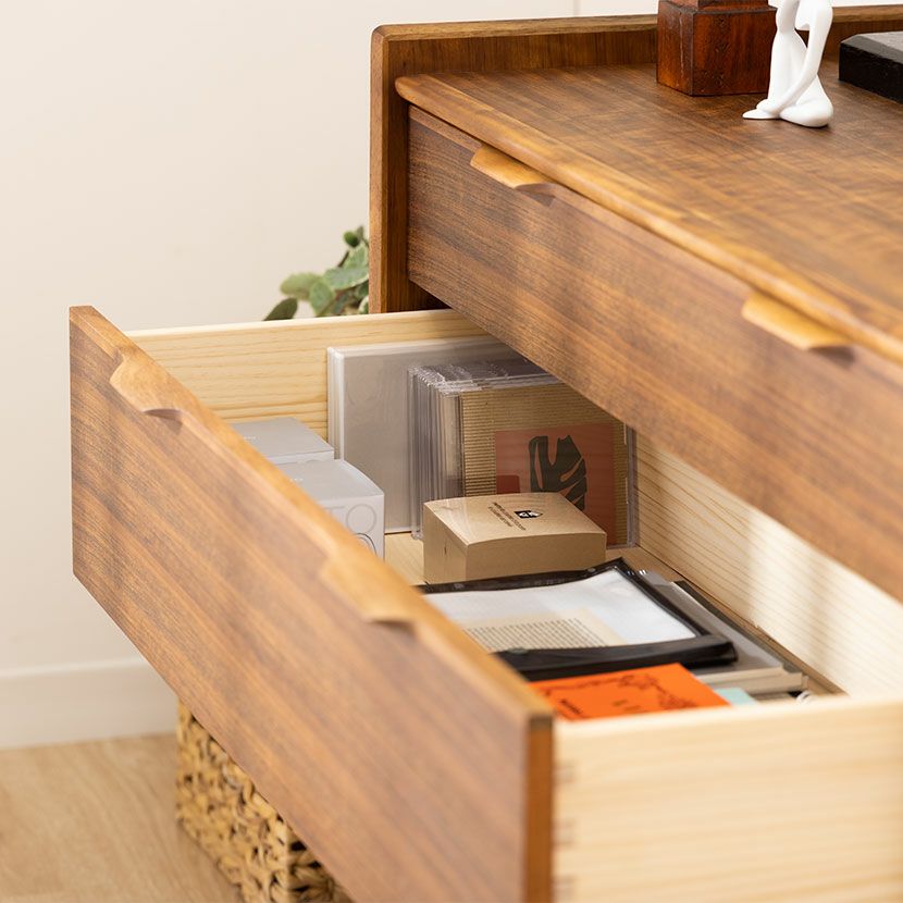 設置無料】幅100cm 3段 チェスト EDDA 木製 天然木 引き出し 収納 脚