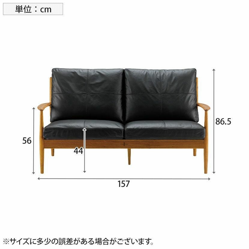 レア NF AMEUBLEMENT 2pソファ 設置無料】幅157cm 2人掛け ソファ EDDA 木製 天然木 革張り 本牛革 2P