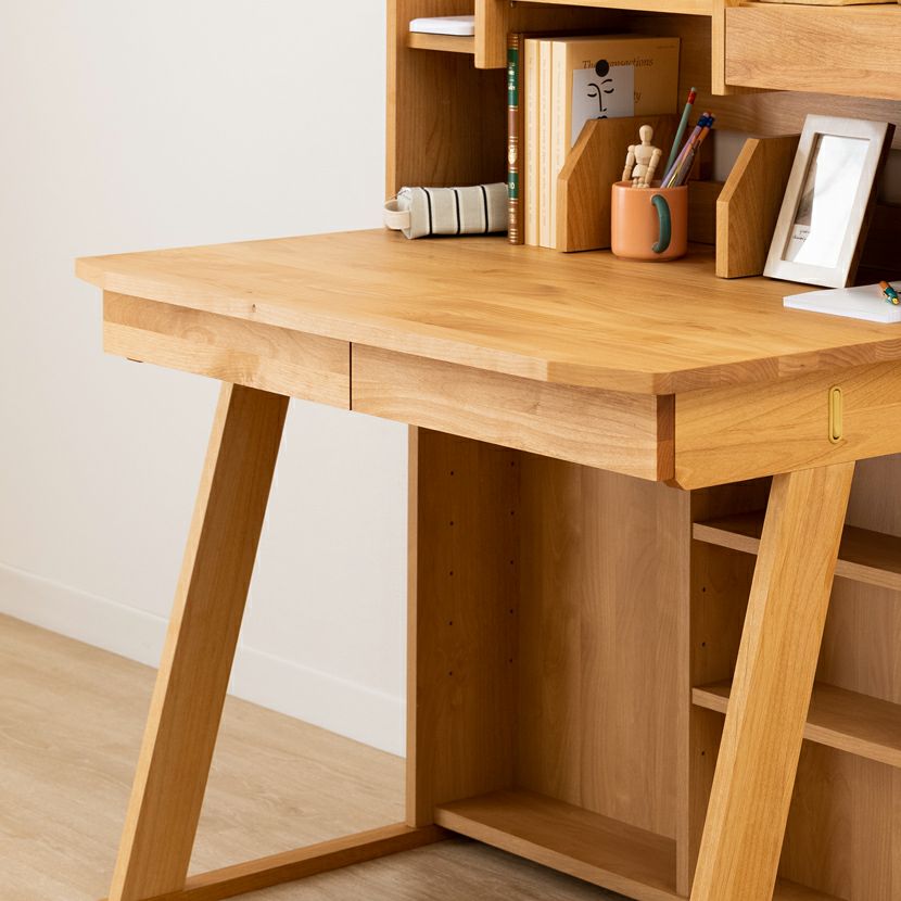 堀田木工所】幅100cm 木製 学習デスク 日本製 ウィンディ 天然木 無垢
