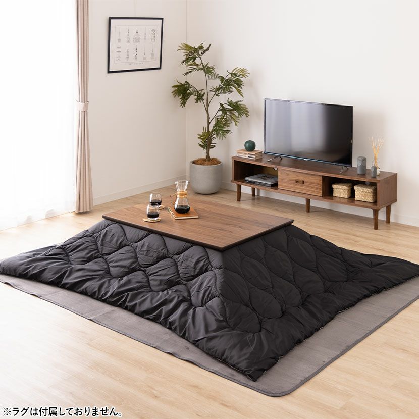 フラットヒーターこたつセット 長方形 2点セット (こたつテーブル＋