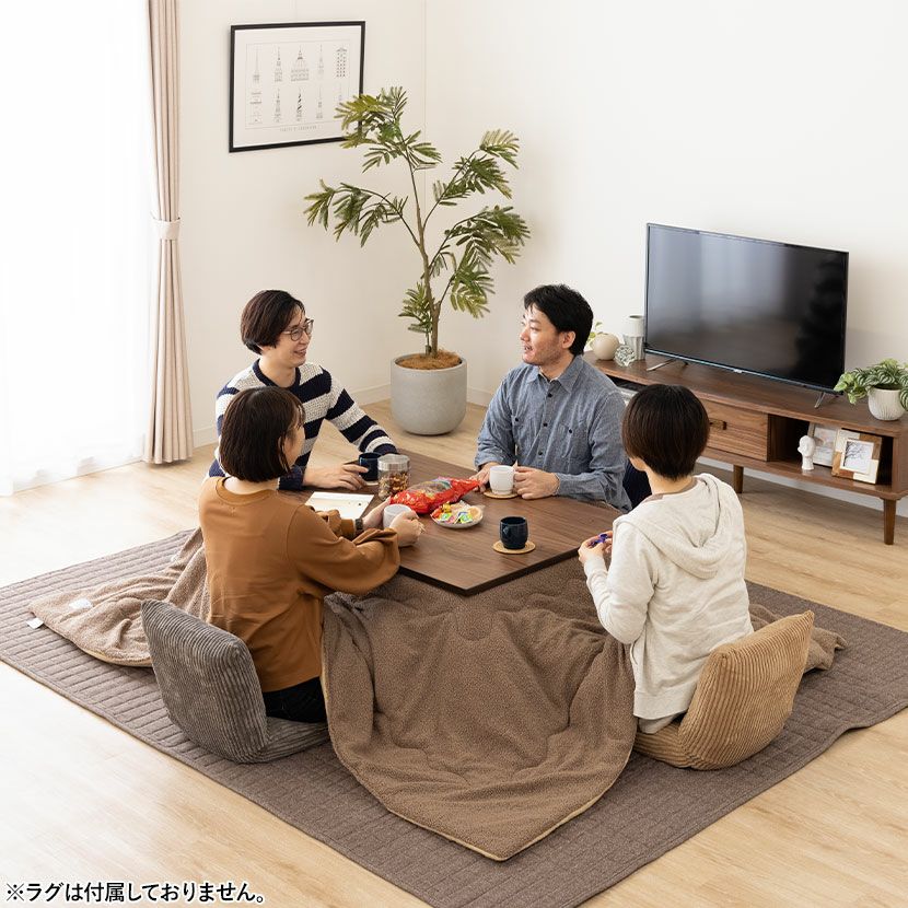 フラットヒーターこたつセット 長方形 2点セット (こたつテーブル＋
