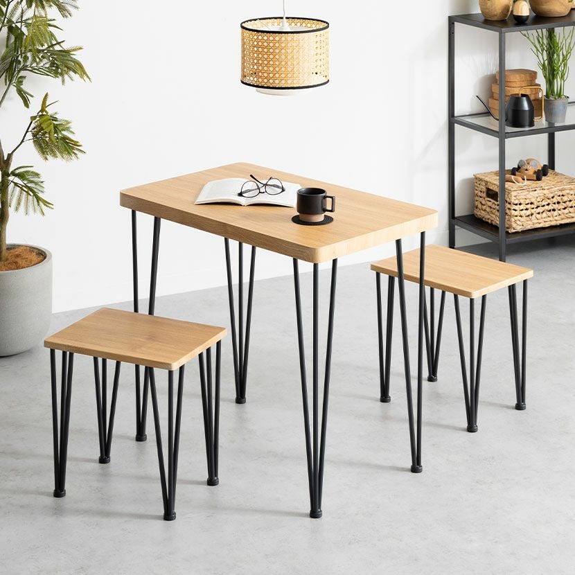2人用 ダイニングテーブル セット 3点 アート コンパクト 小さめ