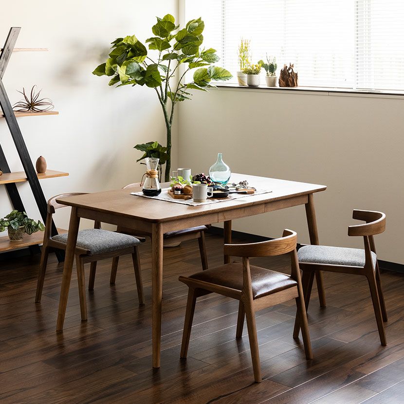 2脚セット】ダイニングチェア 木部ブラウン 木製 天然木 布張り 革張り