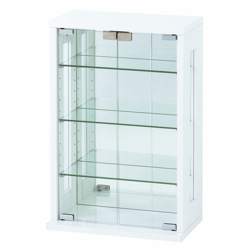 幅40cm コレクションケース 卓上 ガラス 背面ミラー コンパクト 縦型