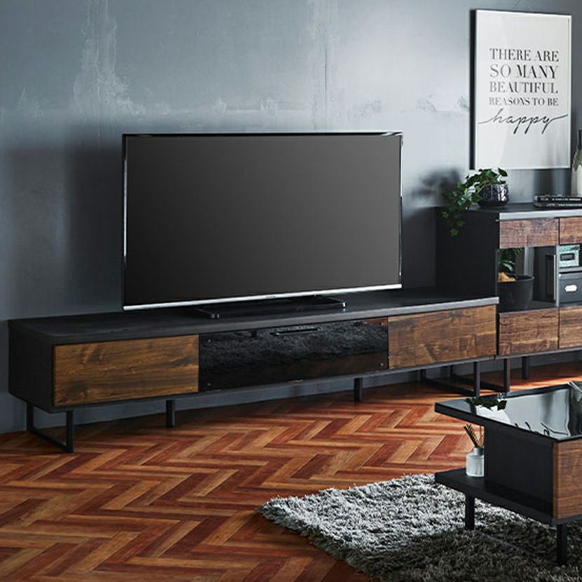 幅176cm テレビ台 収納 引き出し デッキ収納 可動棚付き 大型 テレビ