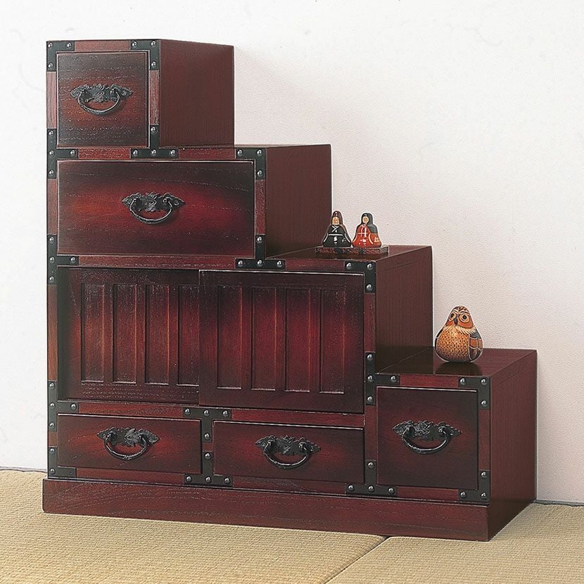 幅67cm 民芸 民芸調 和タンス 階段箪笥 右下がり 和室 収納棚 収納