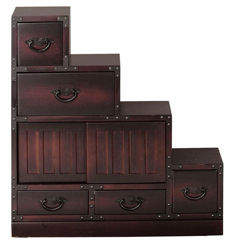 幅67cm 民芸 民芸調 和タンス 階段箪笥 右下がり 和室 収納棚 収納