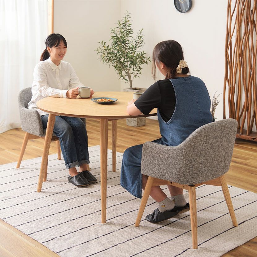 2人用 ダイニングテーブル セット 3点 丸テーブル 回転チェア