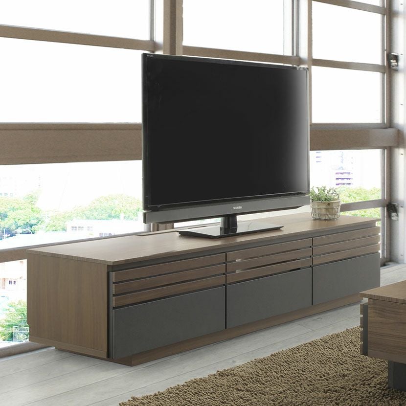 幅150cm テレビボード 木目調 セラミック調 ウォールナット柄 オシャレ