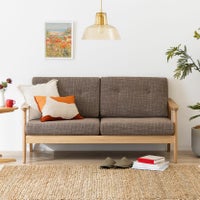 【設置無料】幅167cm 2人掛け ソファ バッスム 布 天然木 木製 肘付き アッシュ材 クッション取り外し可 北欧 カフェ風 ナチュラル 椅子 ブルー グリーン ブラウン｜¥109,000の動画