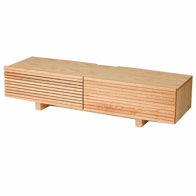 設置無料】幅180cm 木製 ローボード セルカ ルーバーデザイン オーク材