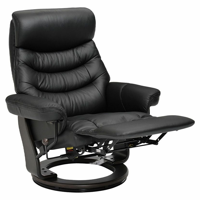 設置無料】幅88.5cm パーソナルチェア 本革張り リクライニングチェア