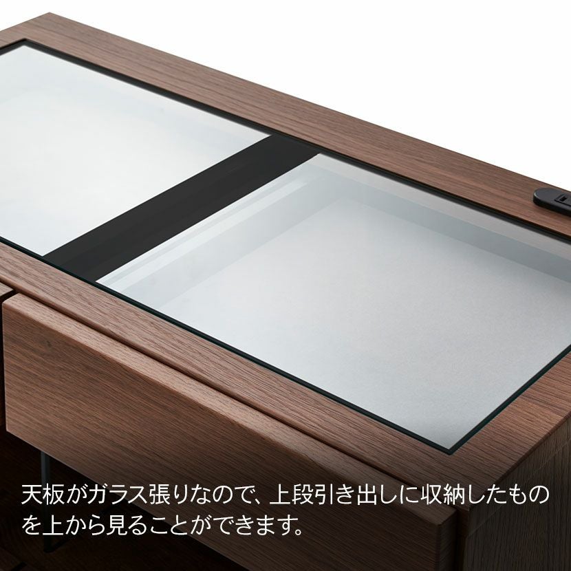設置無料】幅74cm モダン リビングキャビネット セラミック調 木目調