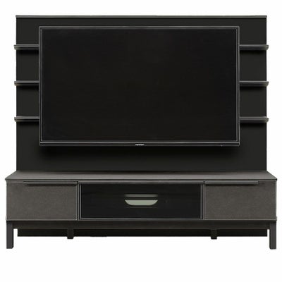 設置無料】幅180cm ローボード バックパネル付き 収納付き 引き出し 