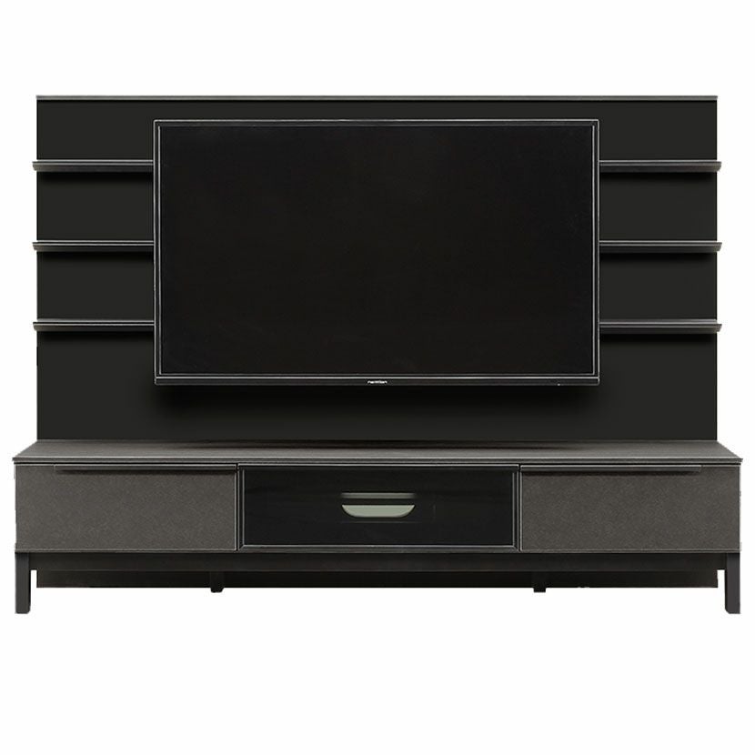 設置無料】幅180cm ローボード バックパネル付き 収納付き 引き出し