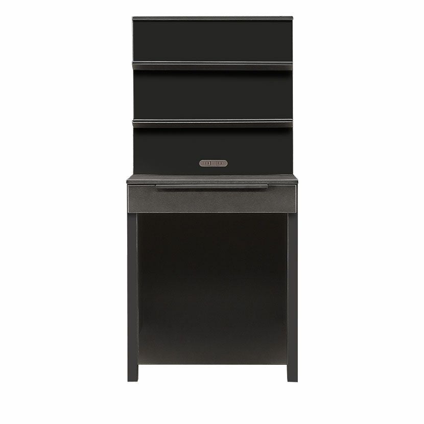 幅70cm デスク 棚付き 引き出し付き 収納 セラミック調 コンセント付き