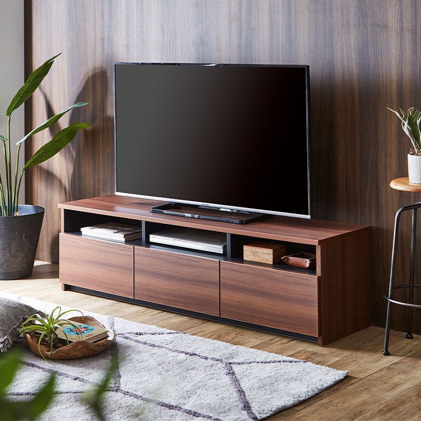 設置無料】幅159.5cm テレビボード 木製 天然木 収納 引き出し