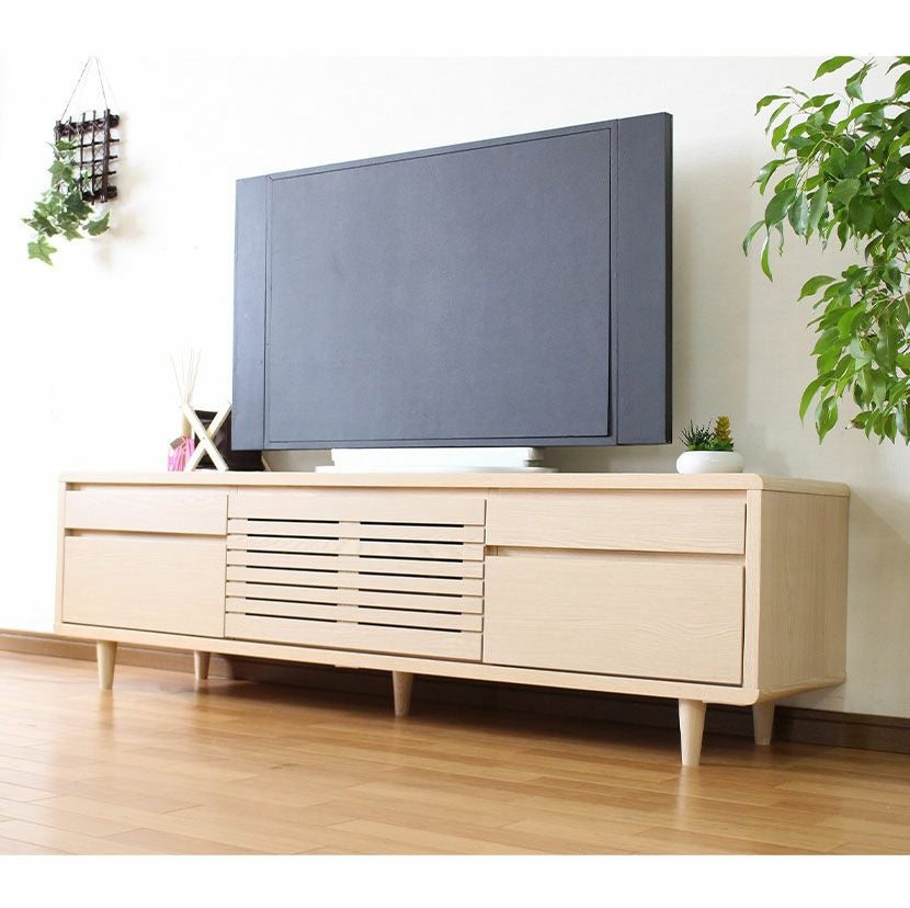 TVボード　ローボード　天然木　ナチュラル　コンセント付き TVボード ローボード 天然木 ナチュラル コンセント付き 【公式通販】
