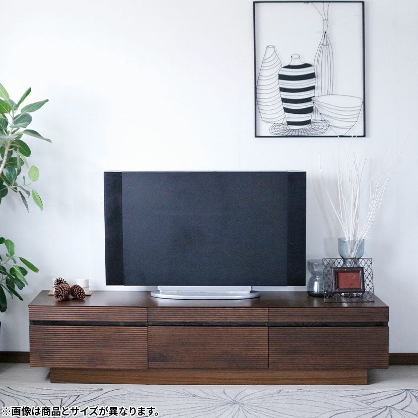 設置無料】幅166.5cm ローボード 木製 天然木 無垢材 引き出し付き