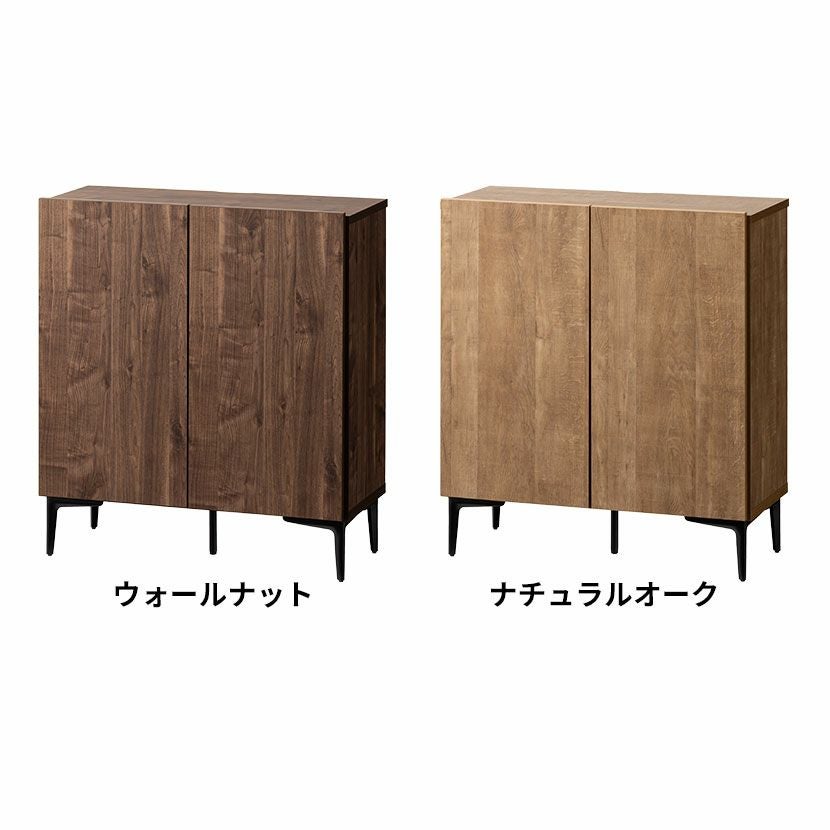 設置無料】幅79.8cm 木製 サイドボード 日本製 黒スチール脚