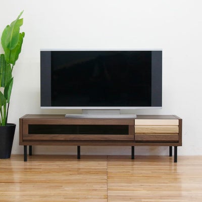 堀田木工所 幅150.2cm テレビボード 木製 アルダー材 自然塗装 脚付き 