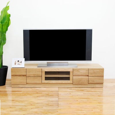 堀田木工所 幅150.2cm テレビボード 木製 アルダー材 自然塗装 脚付き 