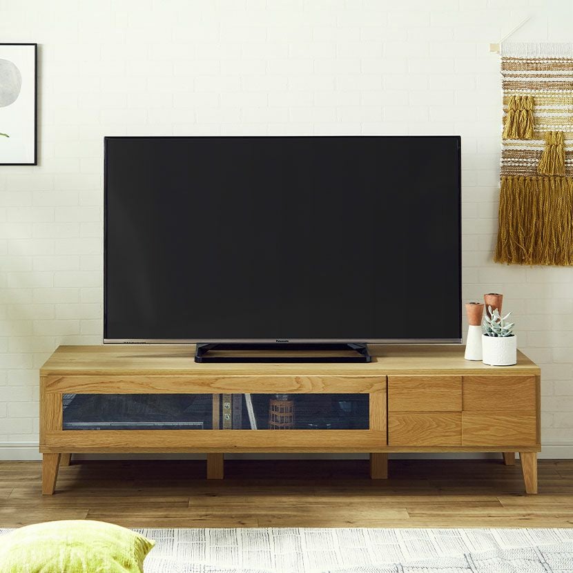 設置無料】幅200cm ローボード テレビボード テレビ台 収納付 脚付き