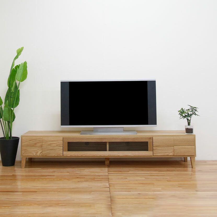設置無料】幅200cm ローボード テレビボード テレビ台 収納付 脚付き