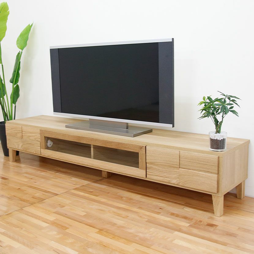 設置無料】幅200cm ローボード テレビボード テレビ台 収納付 脚付き