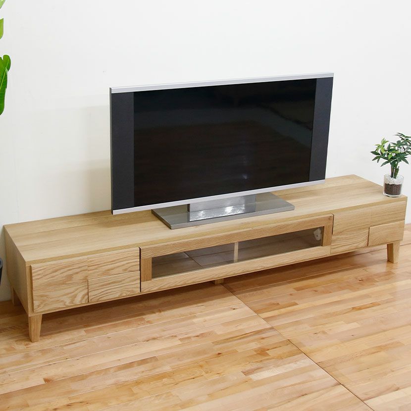 設置無料】幅200cm ローボード テレビボード テレビ台 収納付 脚付き