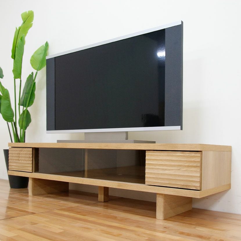 設置無料】幅157.4cm ローボード テレビボード テレビ台 収納付 脚付き