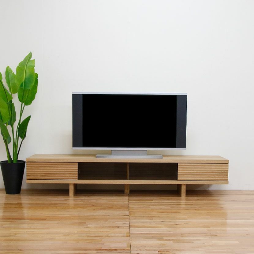 堀田木工所 幅180.2cm テレビボード 木製 アルダー材 自然塗装 脚付き