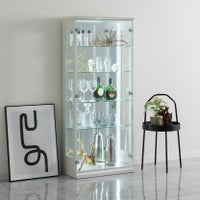 【設置無料】幅65cm ハイタイプ コレクションケース VAGIO ガラス LED 照明付き 背面ミラー 縦型 収納 棚 フィギュアケース ショーケース コレクションボード 飾り棚 おしゃれ 白 黒｜¥42,637の動画