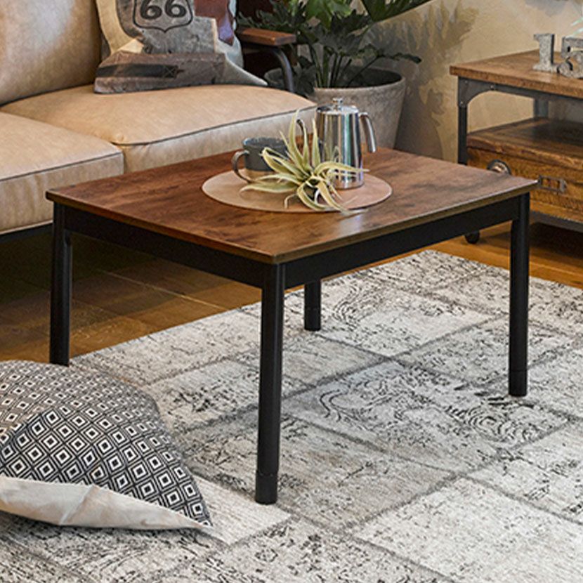 幅75cm こたつテーブル 石英管ヒーター コード収納ボックス付き 継ぎ脚