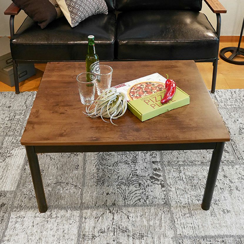 幅75cm こたつテーブル 石英管ヒーター コード収納ボックス付き 継ぎ脚