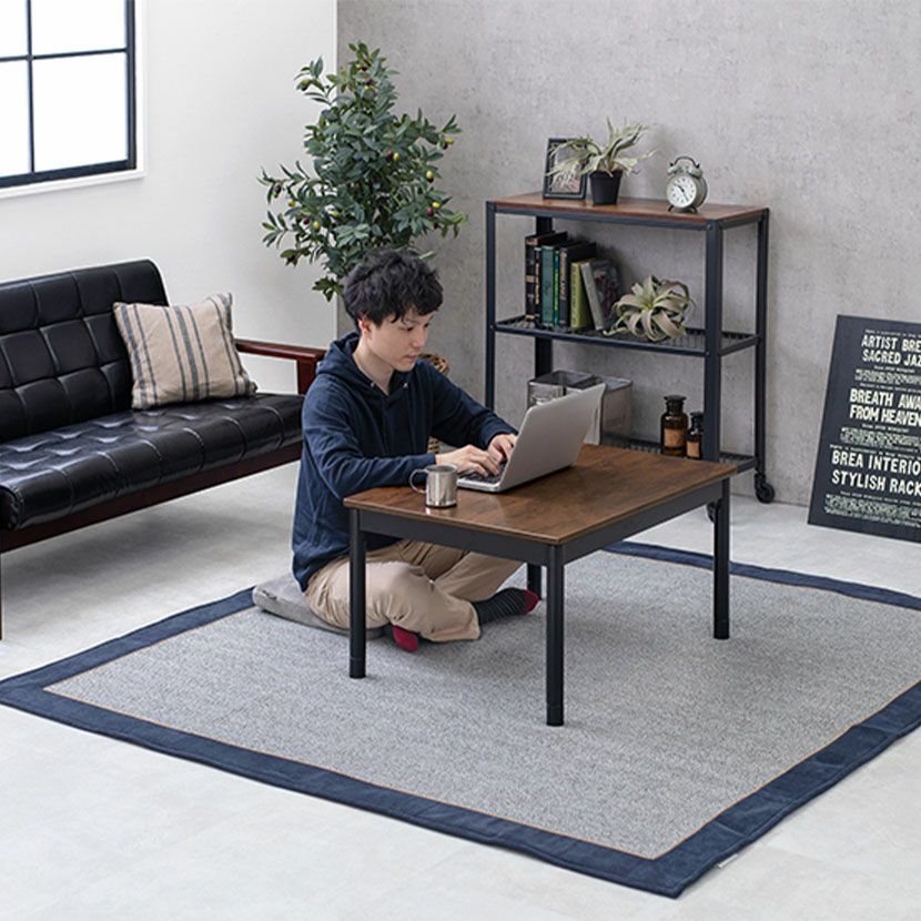 幅75cm こたつテーブル 石英管ヒーター コード収納ボックス付き 継ぎ脚