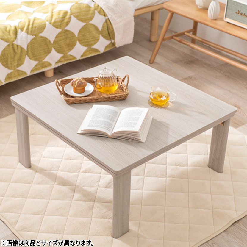 幅80cm こたつテーブル 円形 丸形 リバーシブル 石英管ヒーター 家具調
