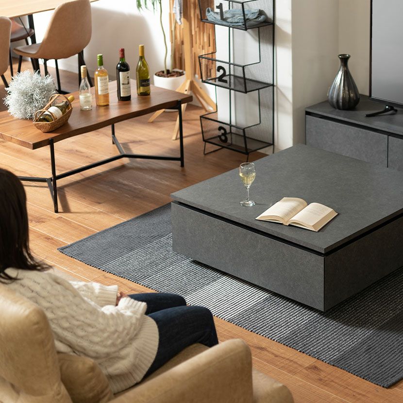 設置無料】幅90cm センターテーブル ローテーブル 大容量 収納付き