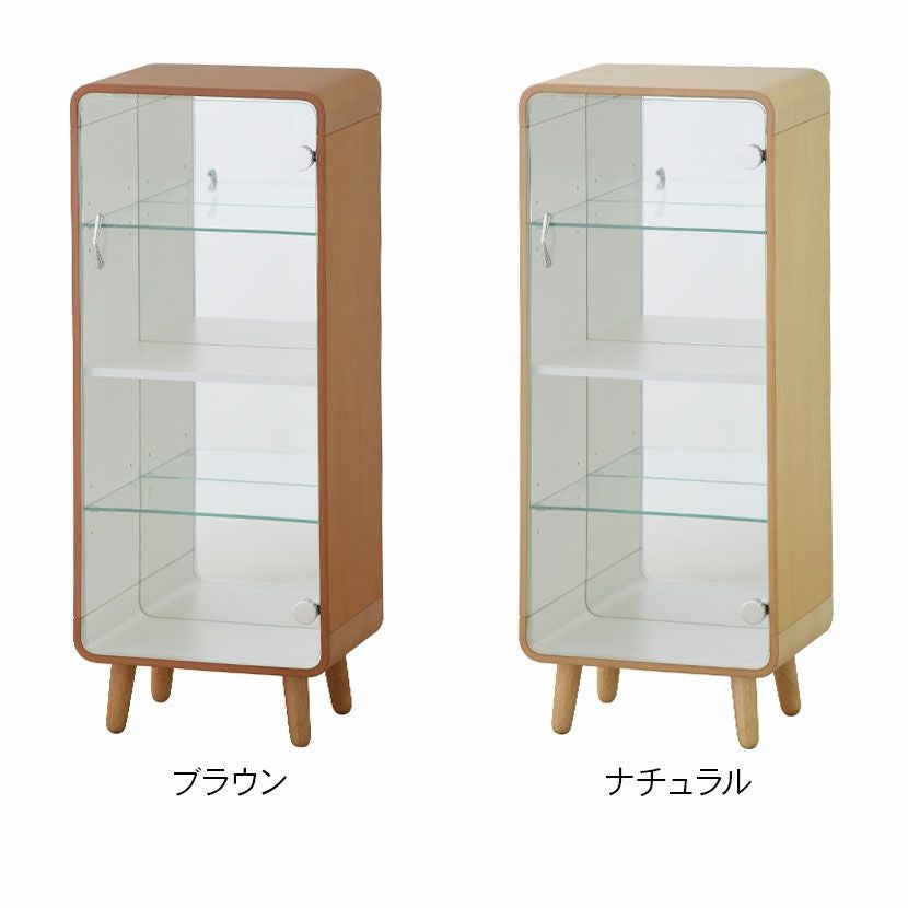 幅36cm 木製 コレクションケース 収納 棚 ガラス キャビネット