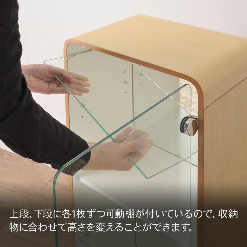 幅36cm 木製 コレクションケース 収納 棚 ガラス キャビネット