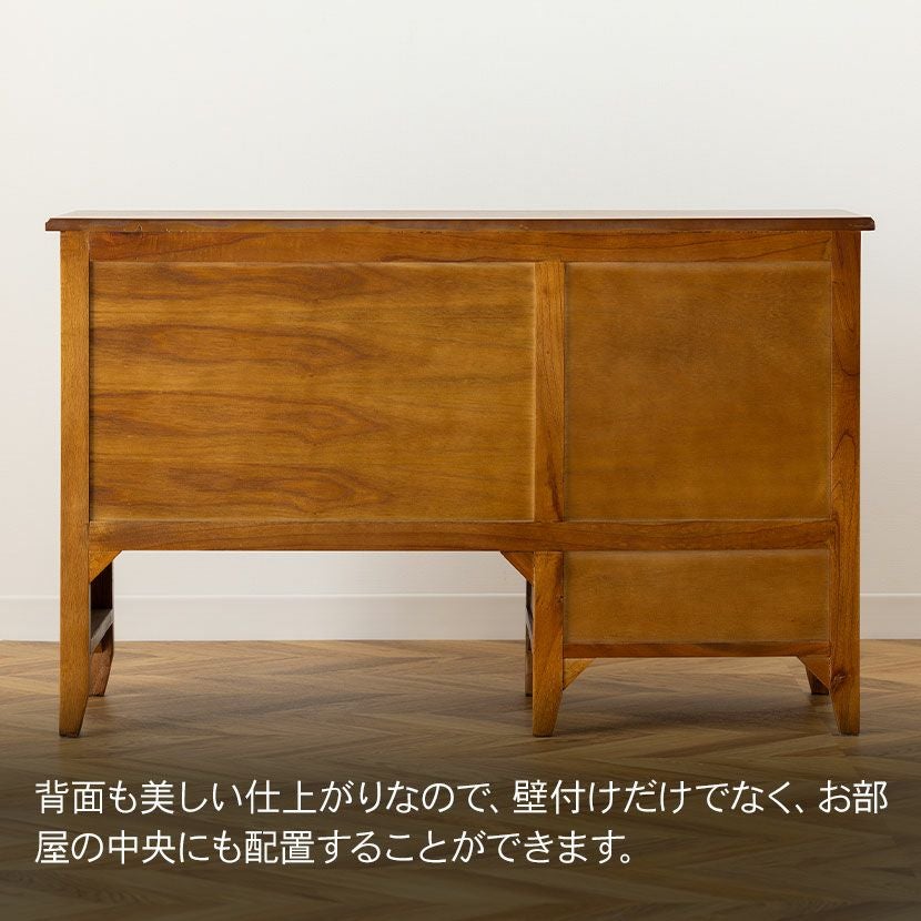 デスク 2点セット アンティーク風 (幅112cm 木製 デスク×1 チェア×1