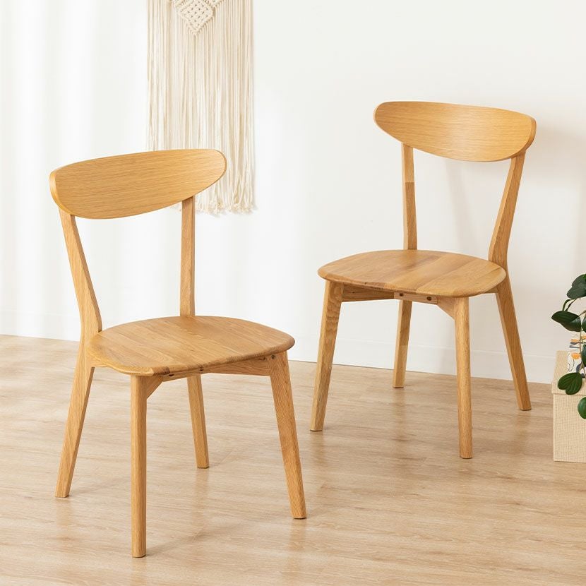 木製 ダイニングチェア 板座 肘なし 天然木 ホワイトオーク 無垢材