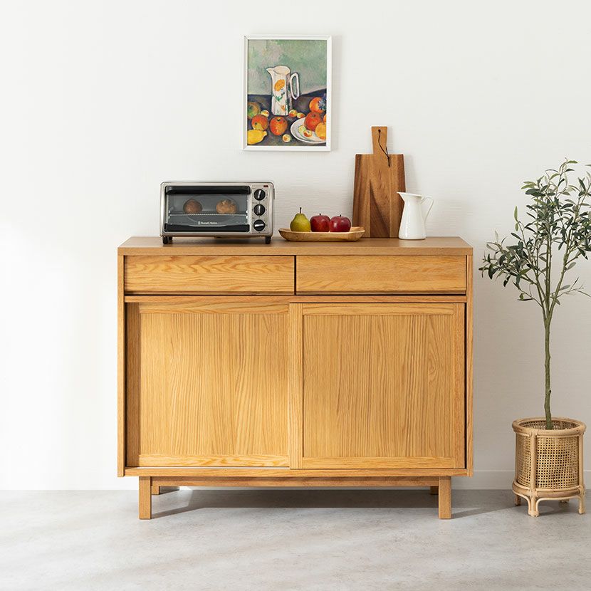 設置無料】幅120cm キッチンカウンター soil(ソイル)天然木 木製 収納