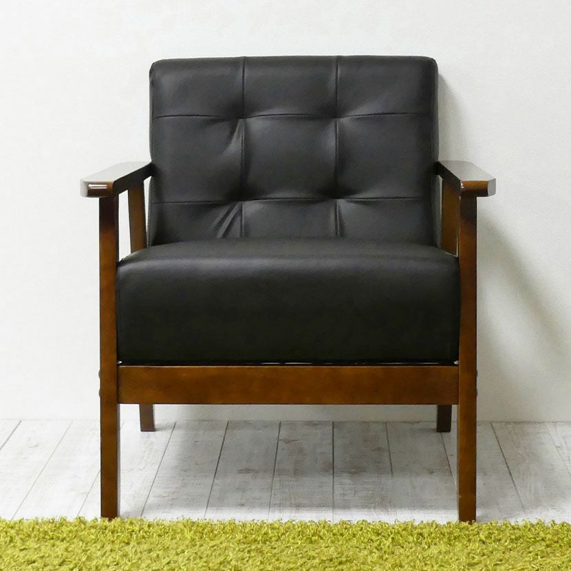 幅64.5cm 1人掛け ソファ ソファー肘掛 オスロ コンパクト 木製 硬め